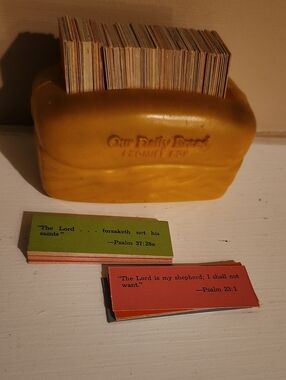 Our Daily Bread Promise Box Bible Verse Card Holder - Hong Kong Vintage